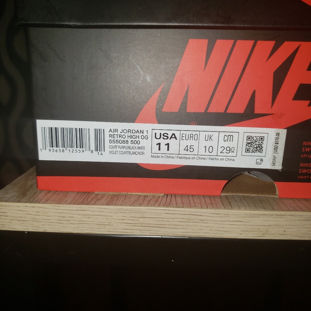 Retro jordan 1 court purple